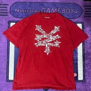 Vintage Y2K Large Red and white Zoo York skater, alt graphic tee